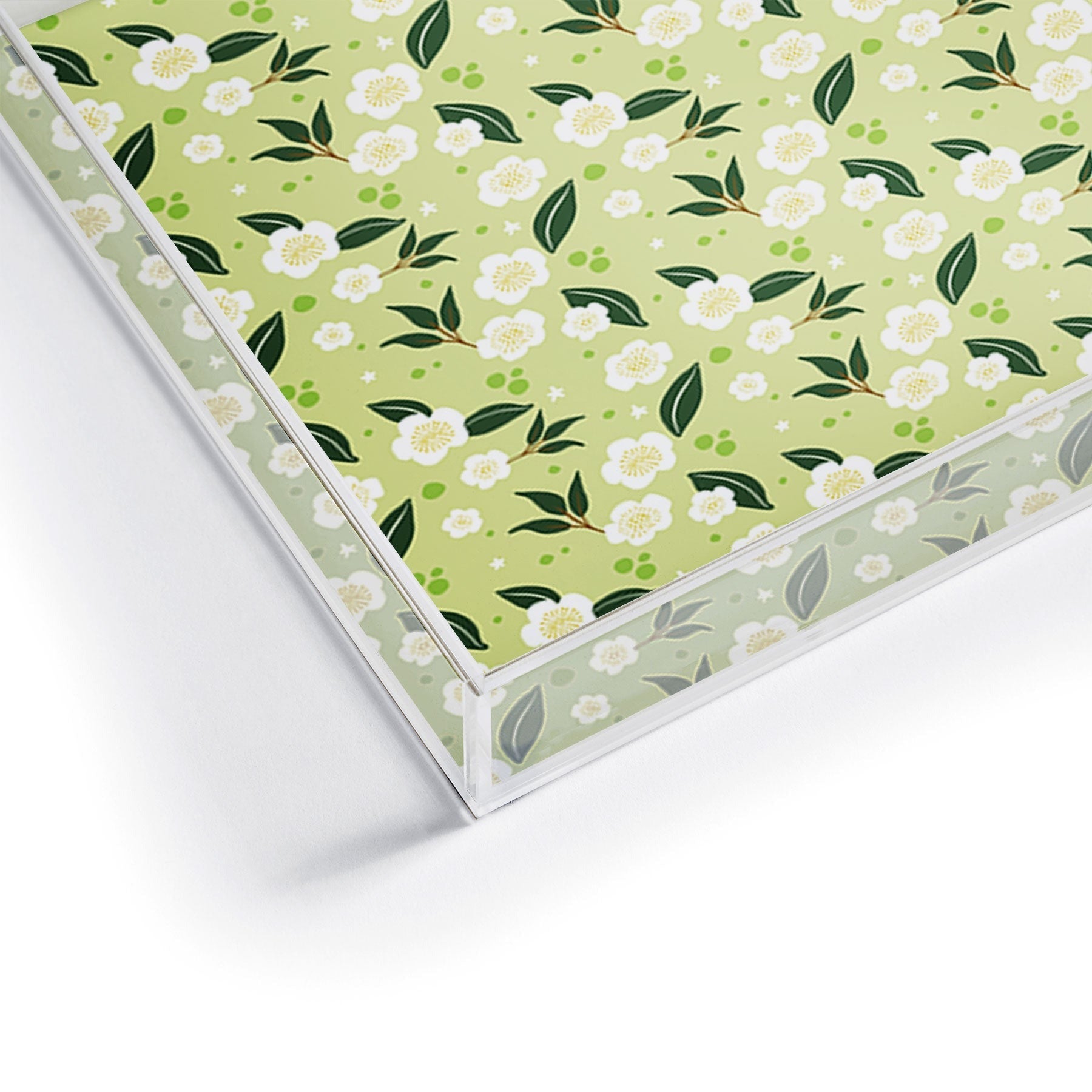 Design by Spark Matcha Tea Florals Acrylic Tray
