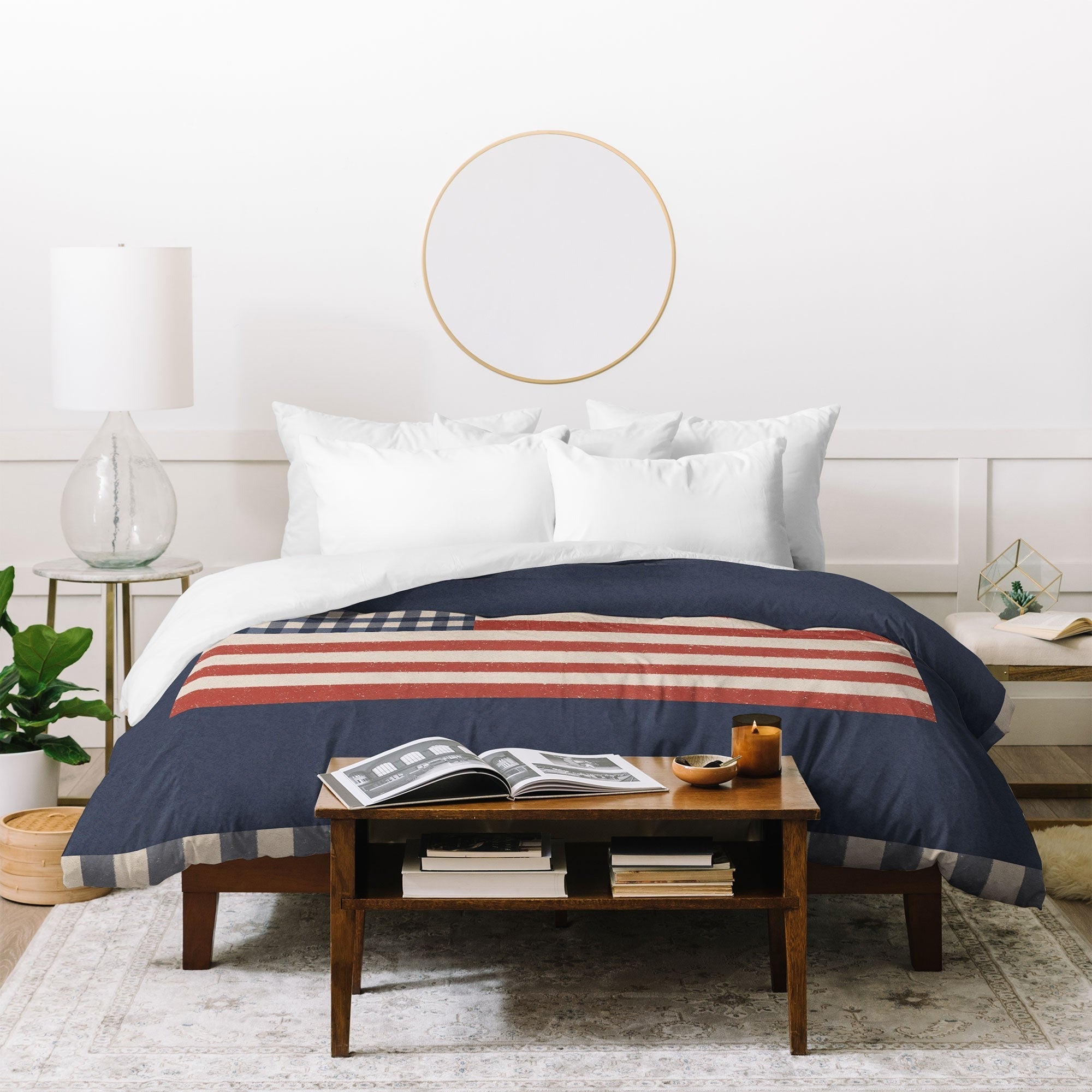 DENY Designs Gingham Flag Duvet Cover