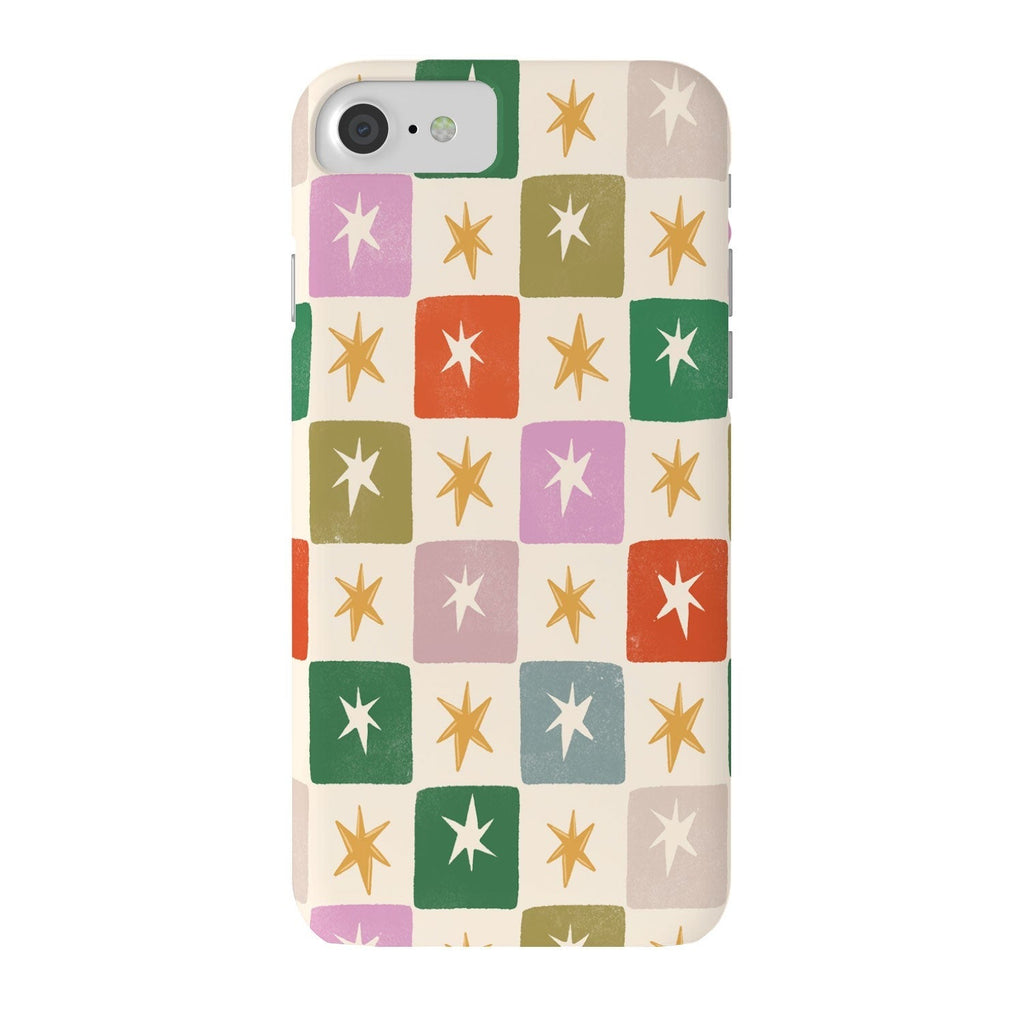 LouBruzzoni Retro Star Block Pattern Phone Case