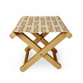 Jessica Molina Salute Gold Pattern on Cream Folding Stool