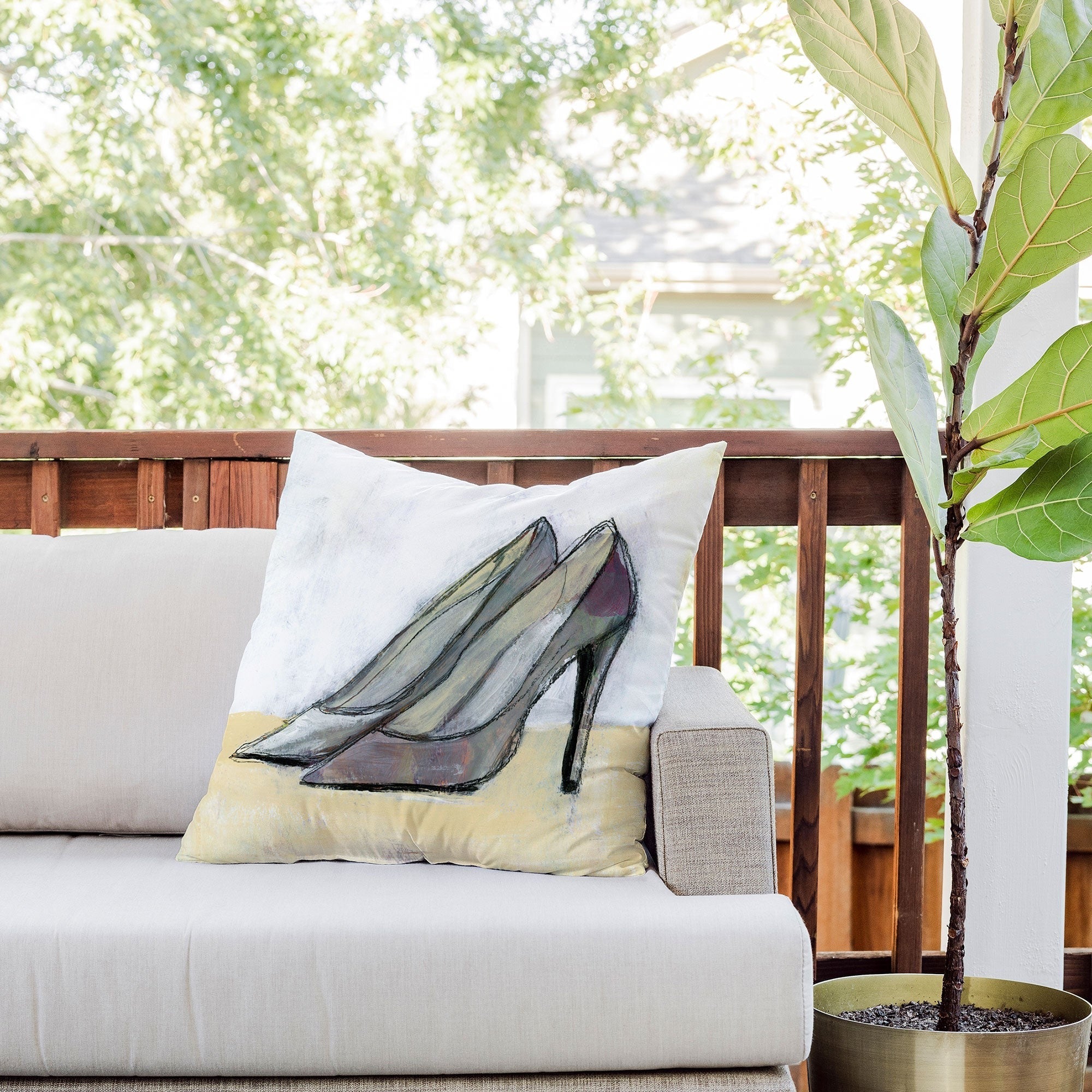 Sophia Buddenhagen Grey Stiletto Outdoor Throw Pillow