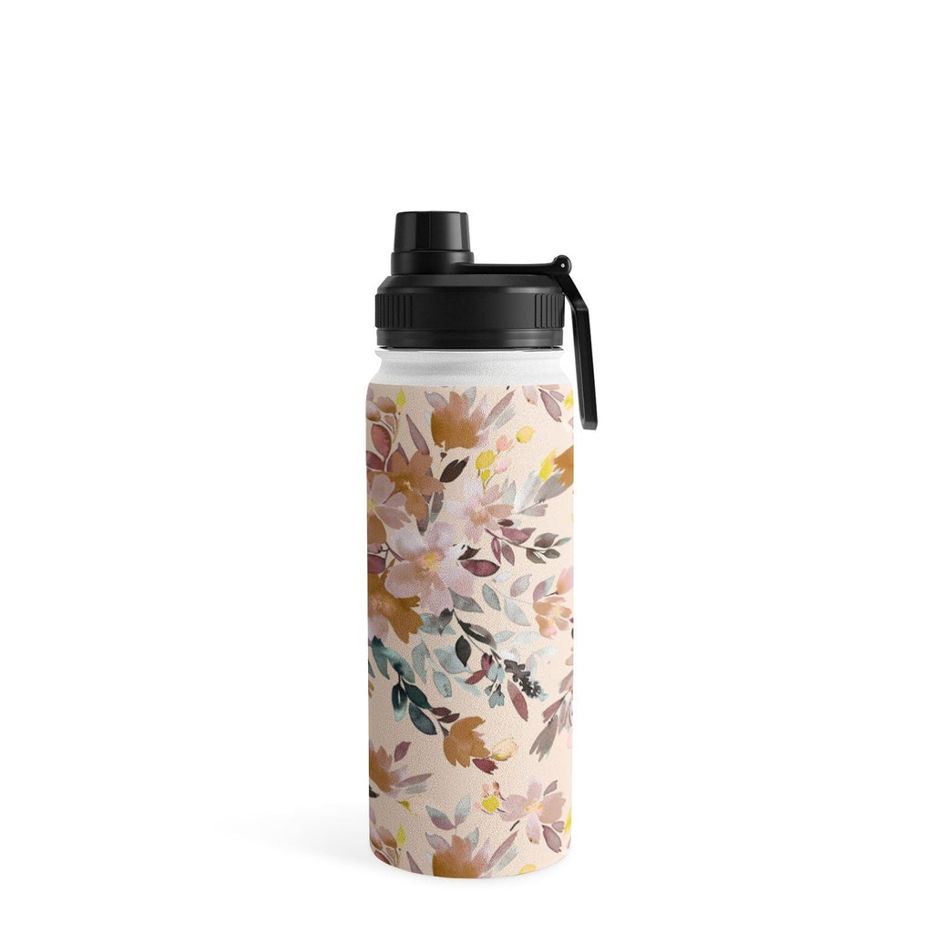 Ninola Design Botanic Retreat Floral Oleander Whimsical Soft Pink Water Bottle