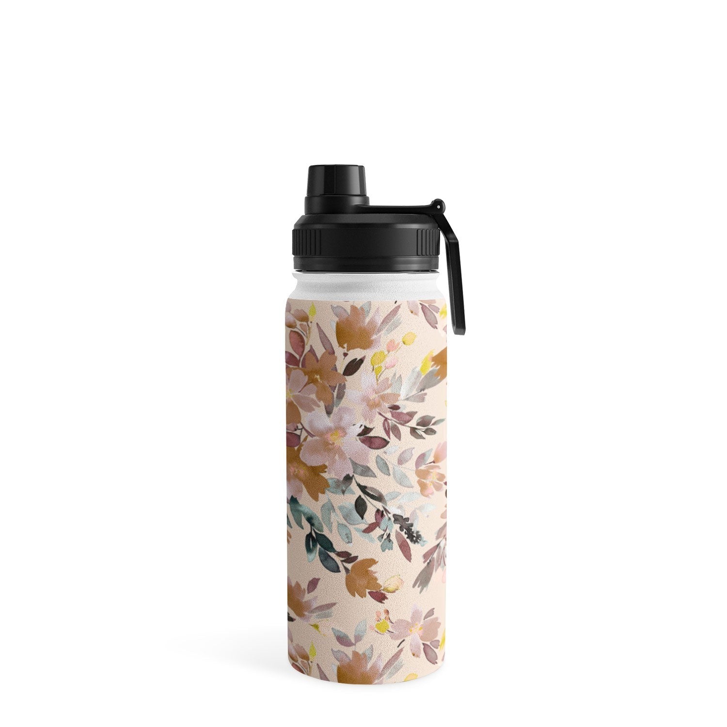 Ninola Design Botanic Retreat Floral Oleander Whimsical Soft Pink Water Bottle