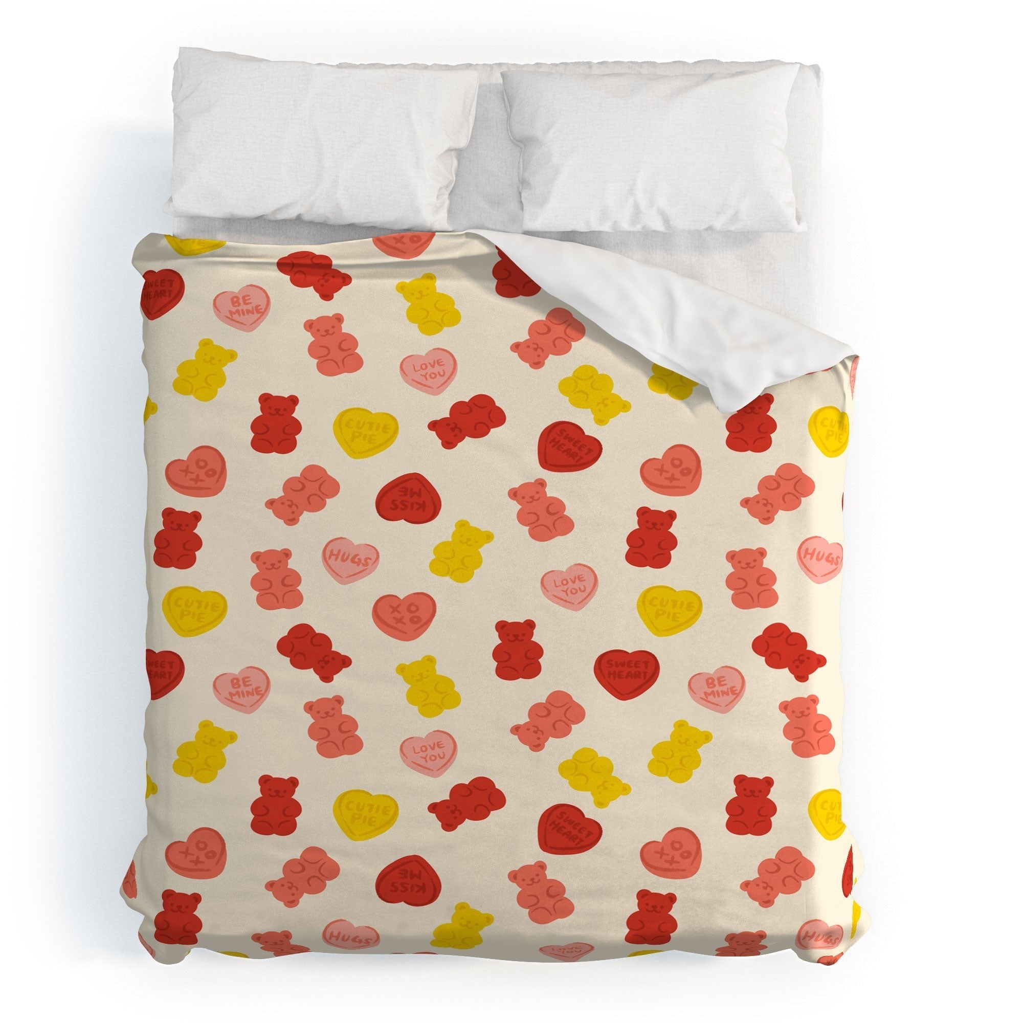 Design by Spark Gummy Bears and Candy Hearts Valentines Duvet Cover