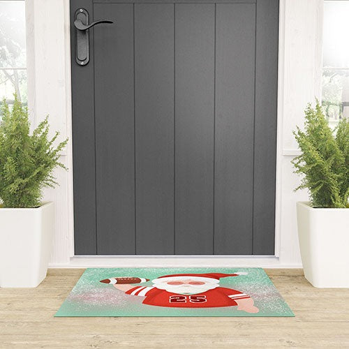 Design by Spark Sporty Football Santa Welcome Mat