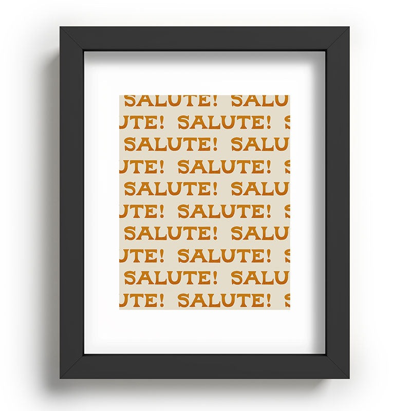 Jessica Molina Salute Gold Pattern on Cream Recessed Framing Rectangle