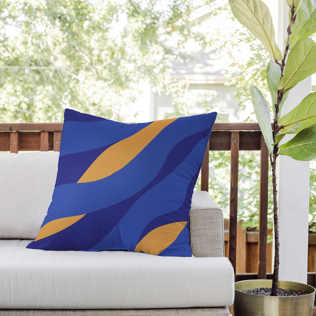 Camilla Foss Pebbles in Stream Outdoor Throw Pillow