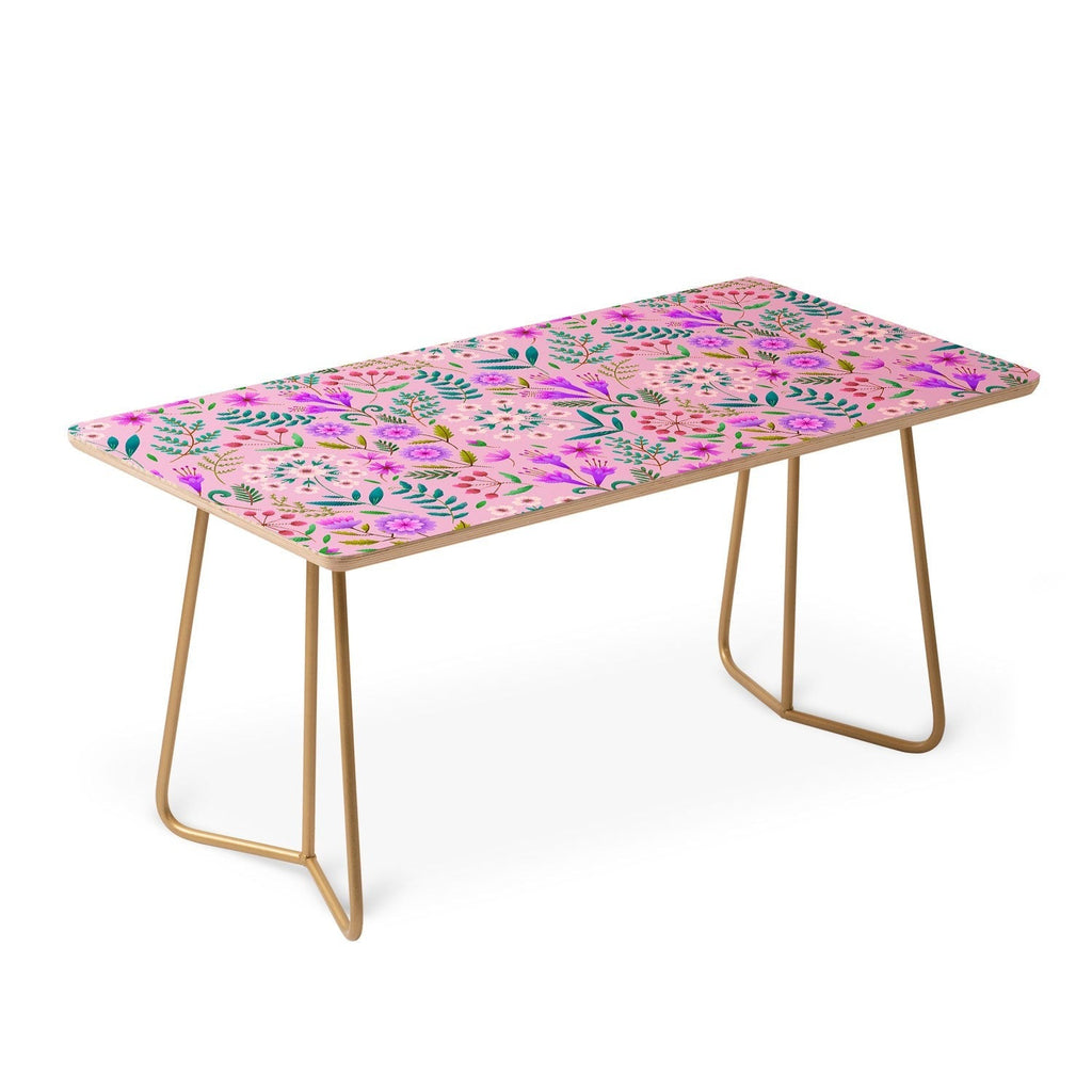 Pimlada Phuapradit Ditsy Purple Floral Half Drop Coffee Table