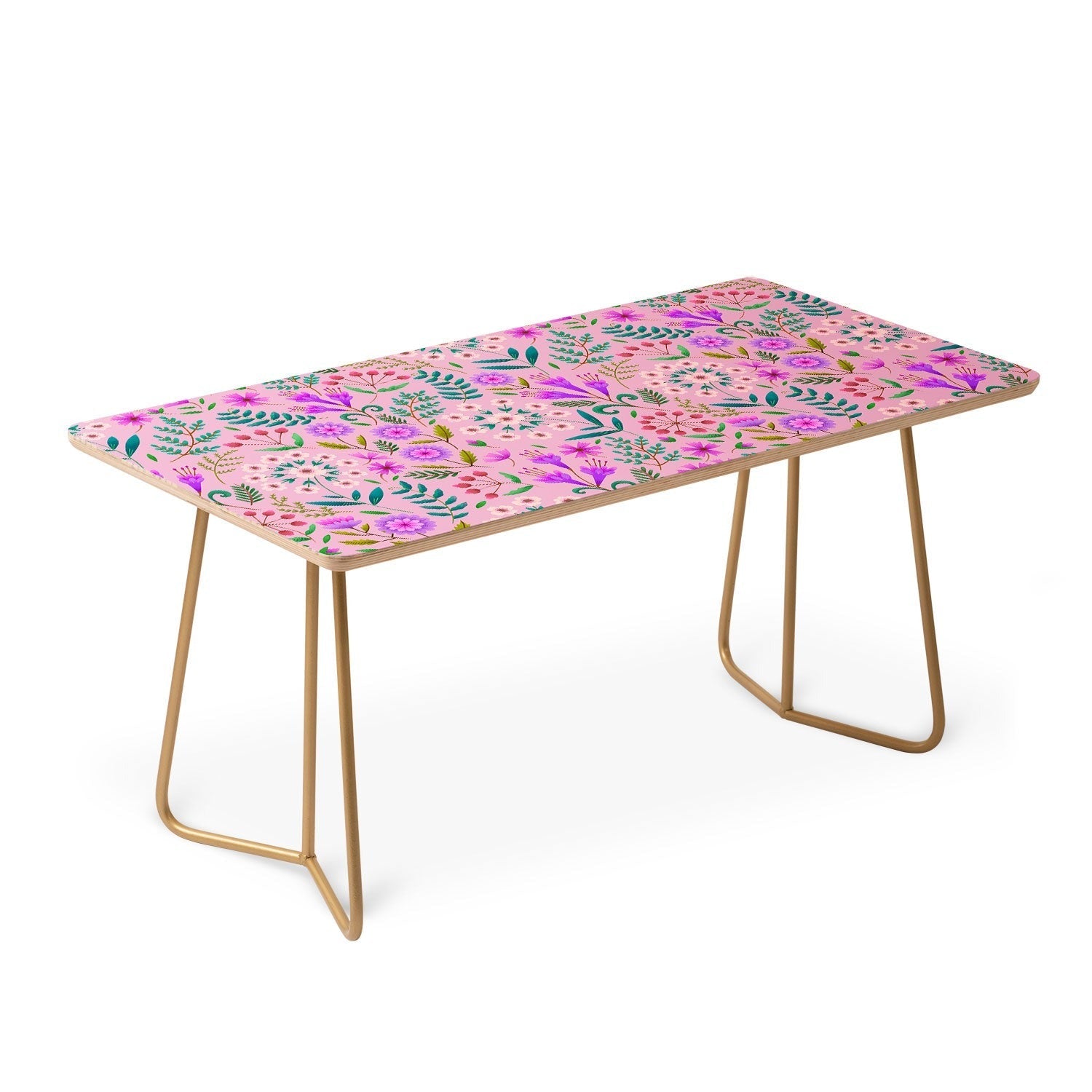 Pimlada Phuapradit Ditsy Purple Floral Half Drop Coffee Table