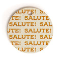 Jessica Molina Salute Gold Pattern on Cream Cutting Board Round