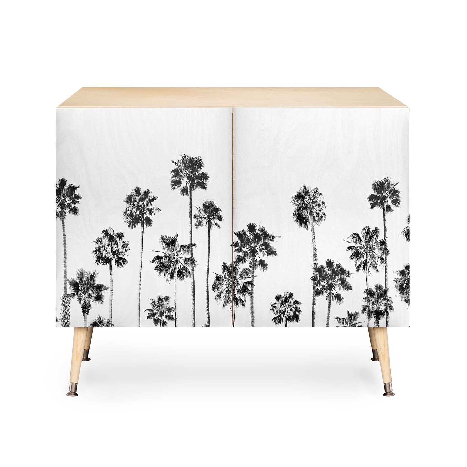 Gal Design Black And White Palms Credenza