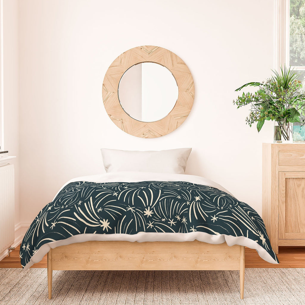 Little Om Pattern Shooting Stars blue Duvet Cover