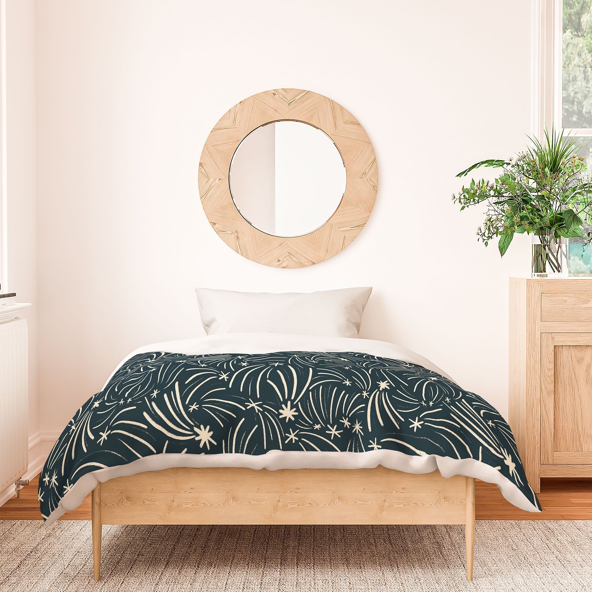 Little Om Pattern Shooting Stars blue Duvet Cover