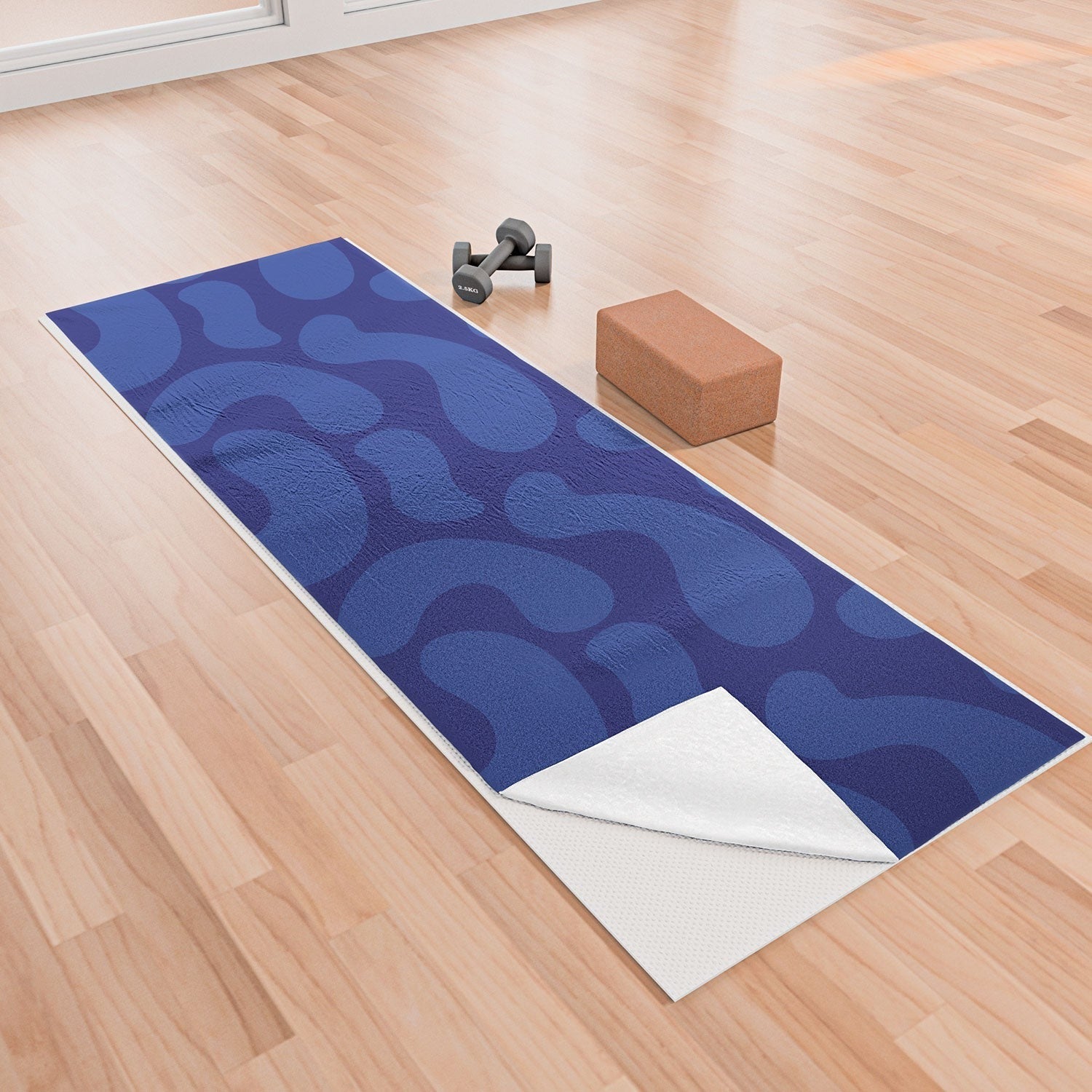 Camilla Foss Blue Pebble Yoga Towel