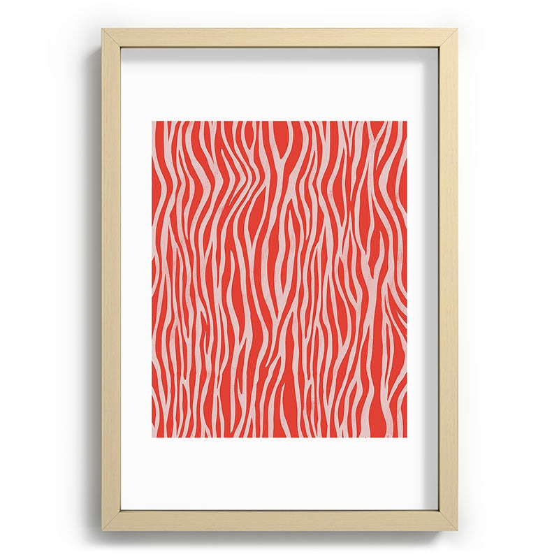 Avenie BR Red Zebra Stripe Recessed Framing Rectangle