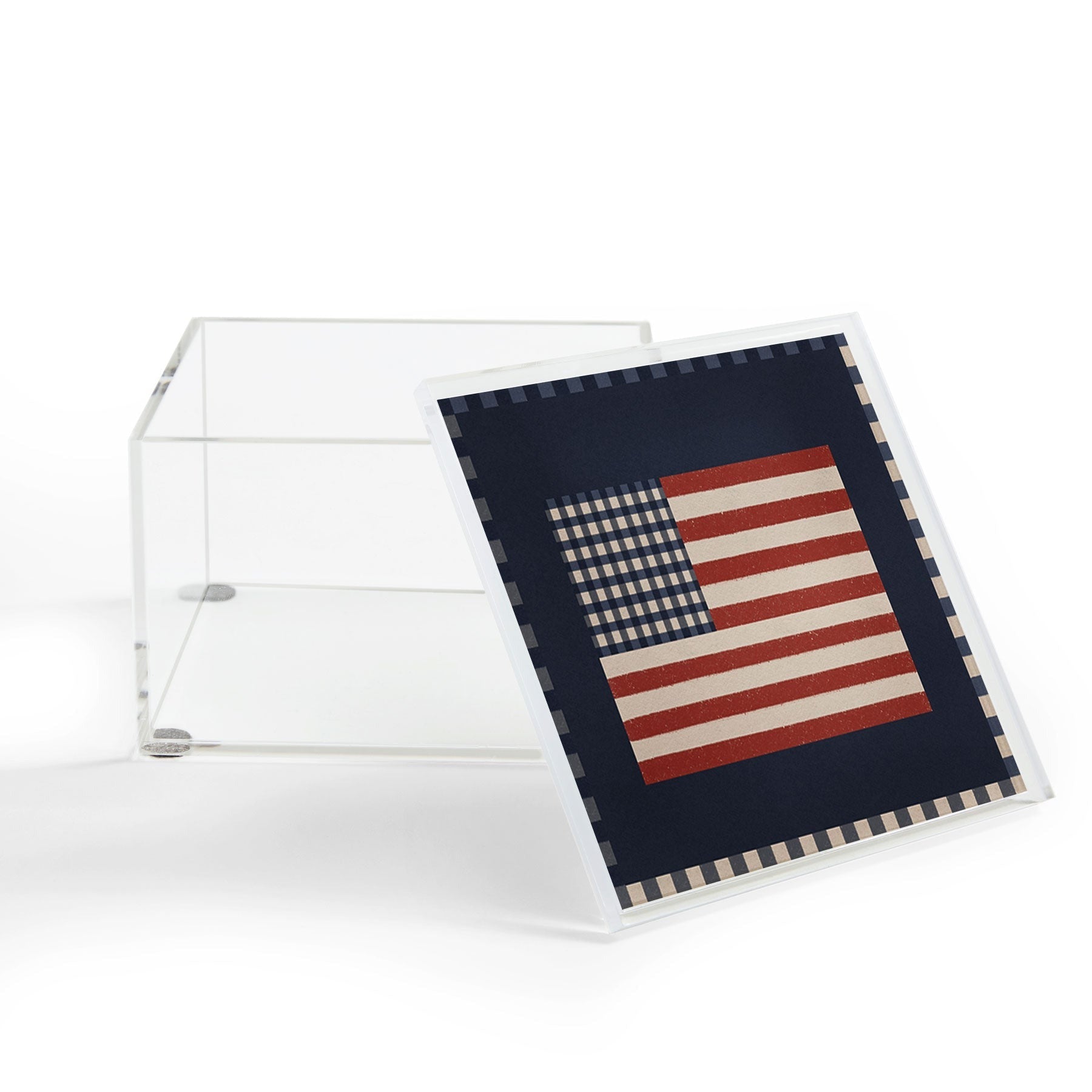 DENY Designs Gingham Flag Acrylic Box