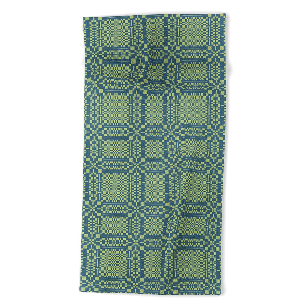 Marta Barragan Camarasa Nostalgic Grid Design Beach Towel