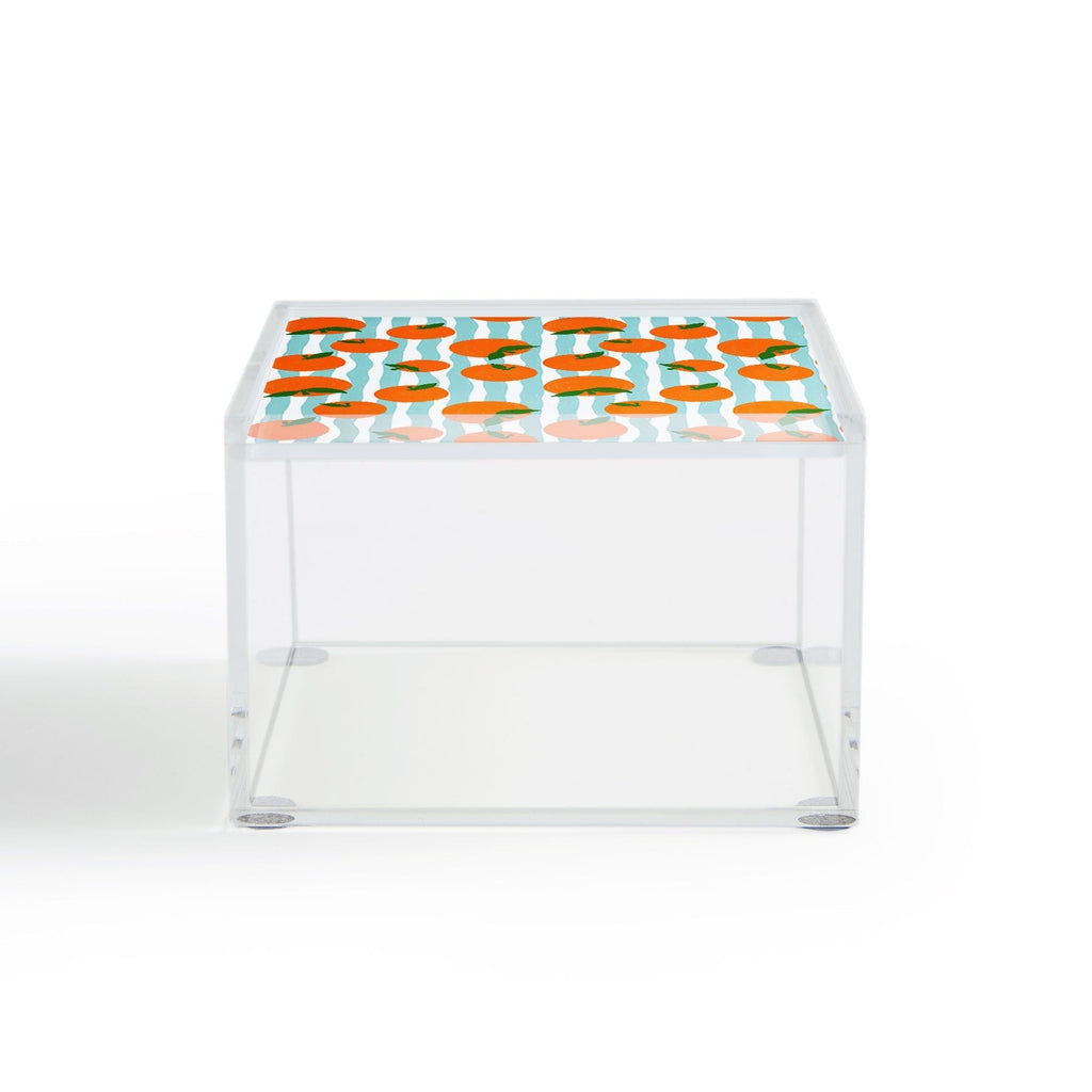 Design by Spark Zesty Oranges and Stripes Acrylic Box
