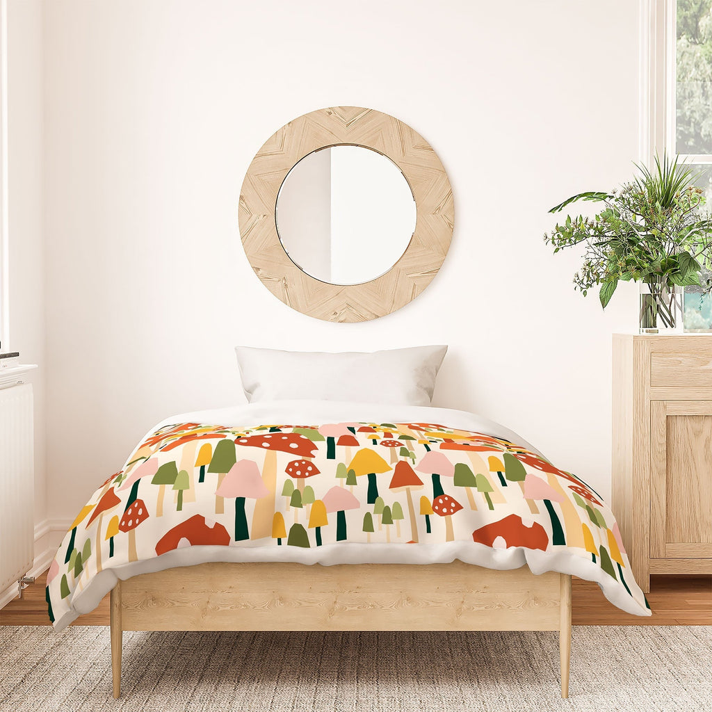Valeria Frustaci autumnal mushrooms Duvet Cover