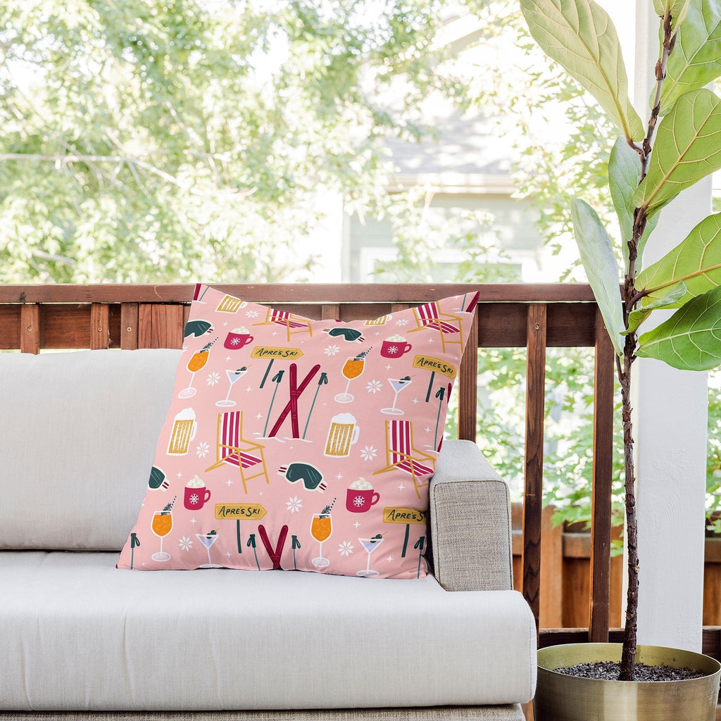 Design by Spark Apres Ski Holiday Outdoor Throw Pillow