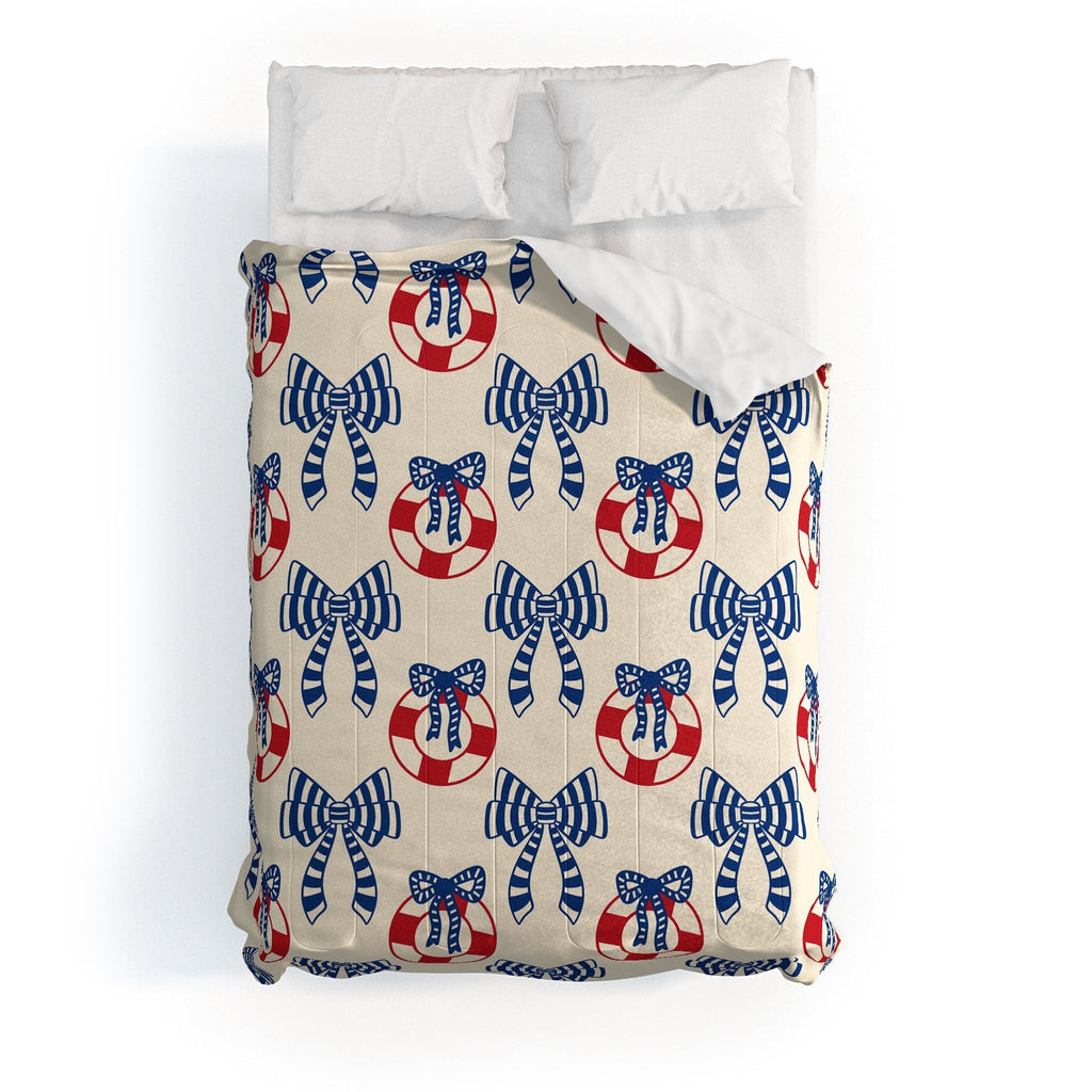 Design by Spark Nautical Christmas Bows Comforter