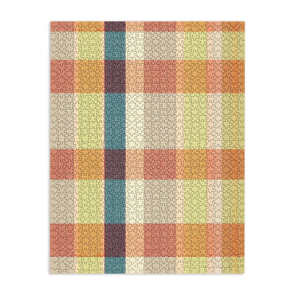 Marta Barragan Camarasa Retro Picnic Plaid Warm Tones Puzzle