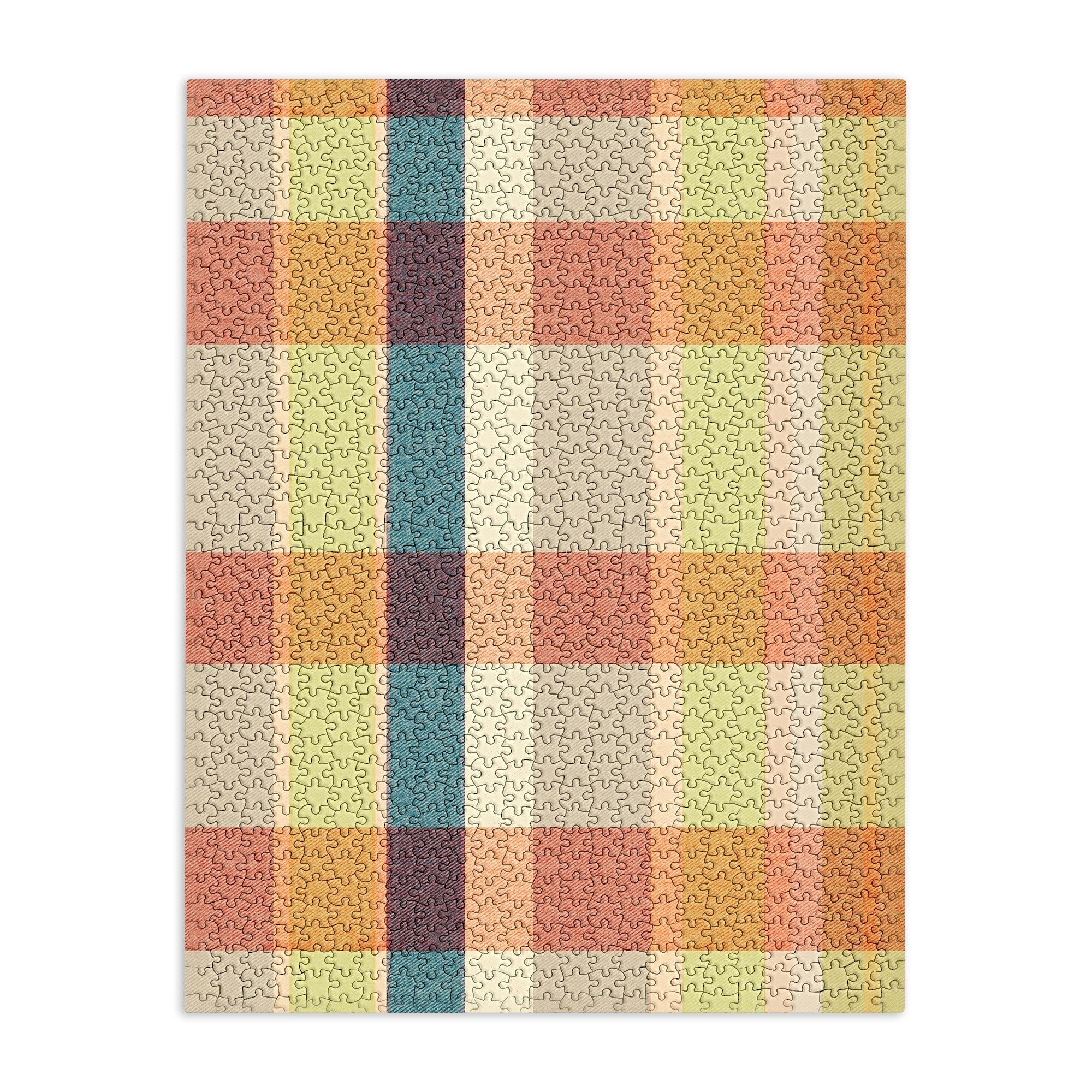 Marta Barragan Camarasa Retro Picnic Plaid Warm Tones Puzzle