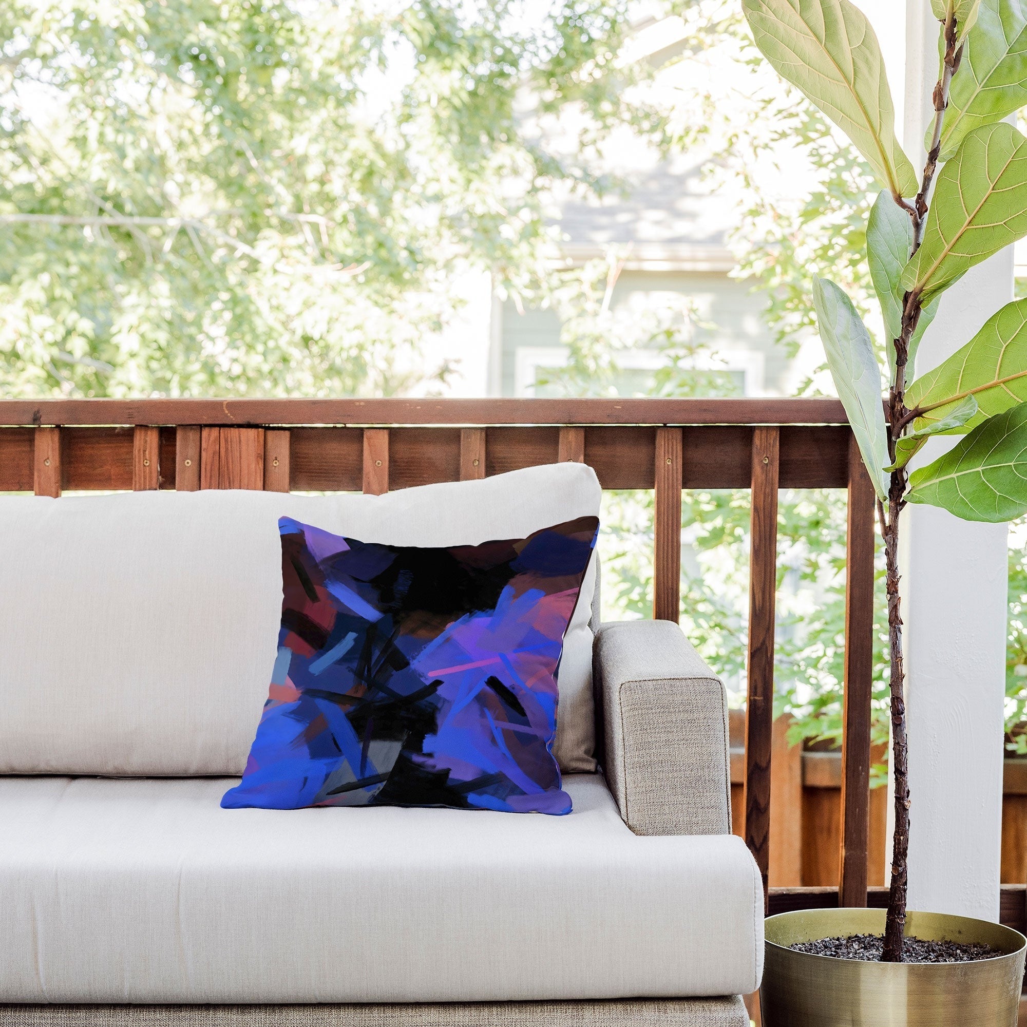 83 Oranges Midnight Sparks Outdoor Throw Pillow