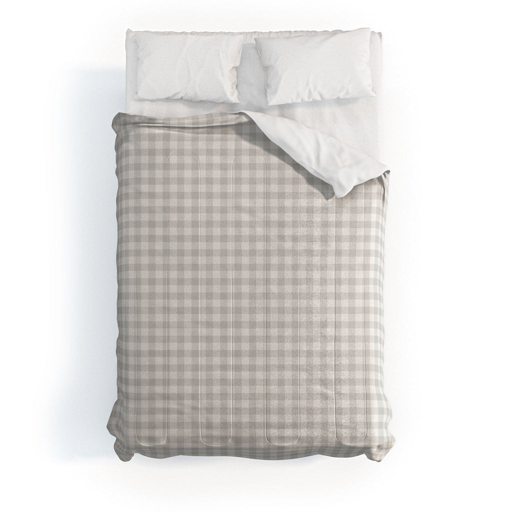Colour Poems Gingham Plaid Pattern Cloud White Comforter
