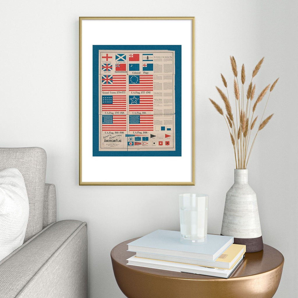 DENY Designs Goff s Evolution of the American Flag Metal Framed Art Print