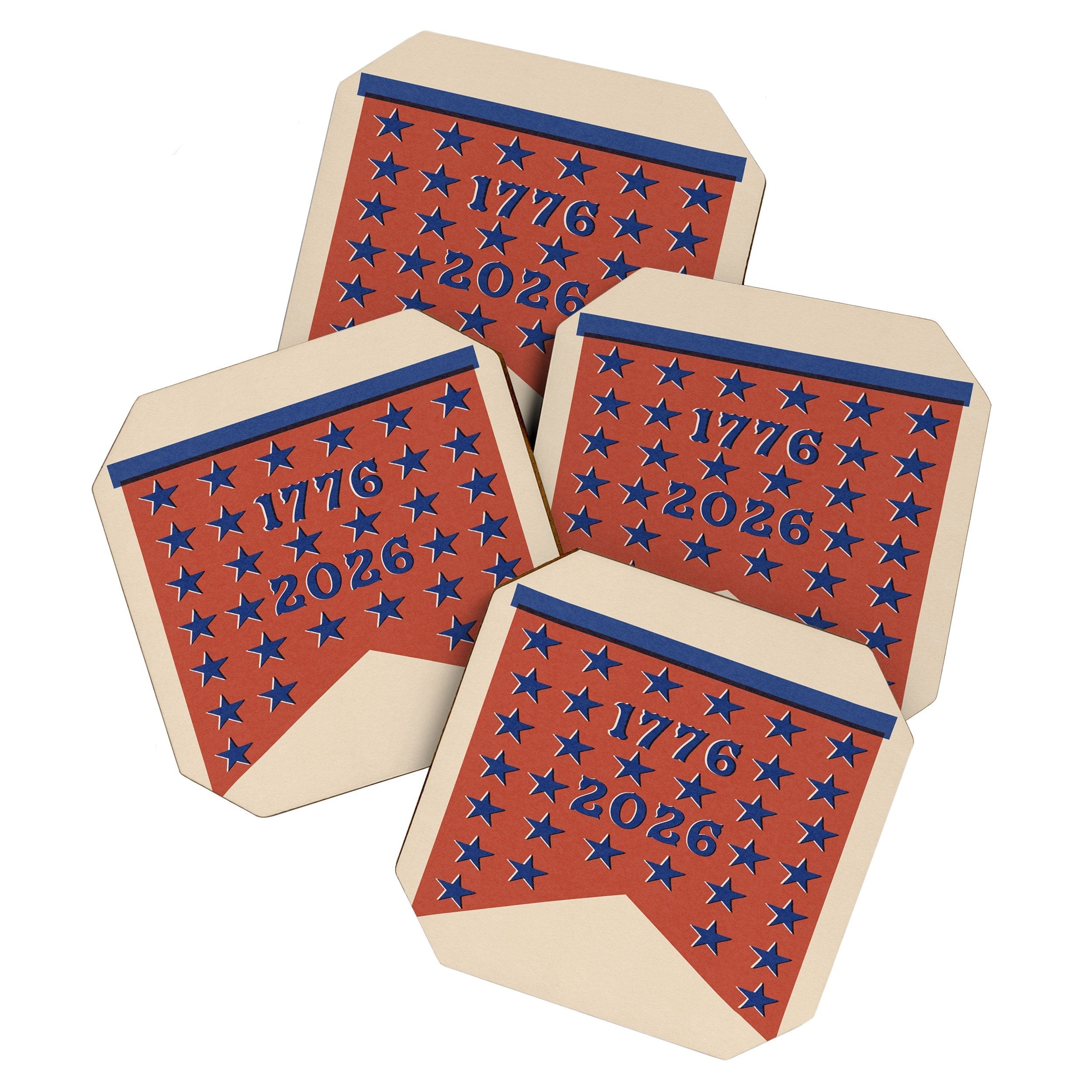 DENY Designs Star Banner Coaster Set