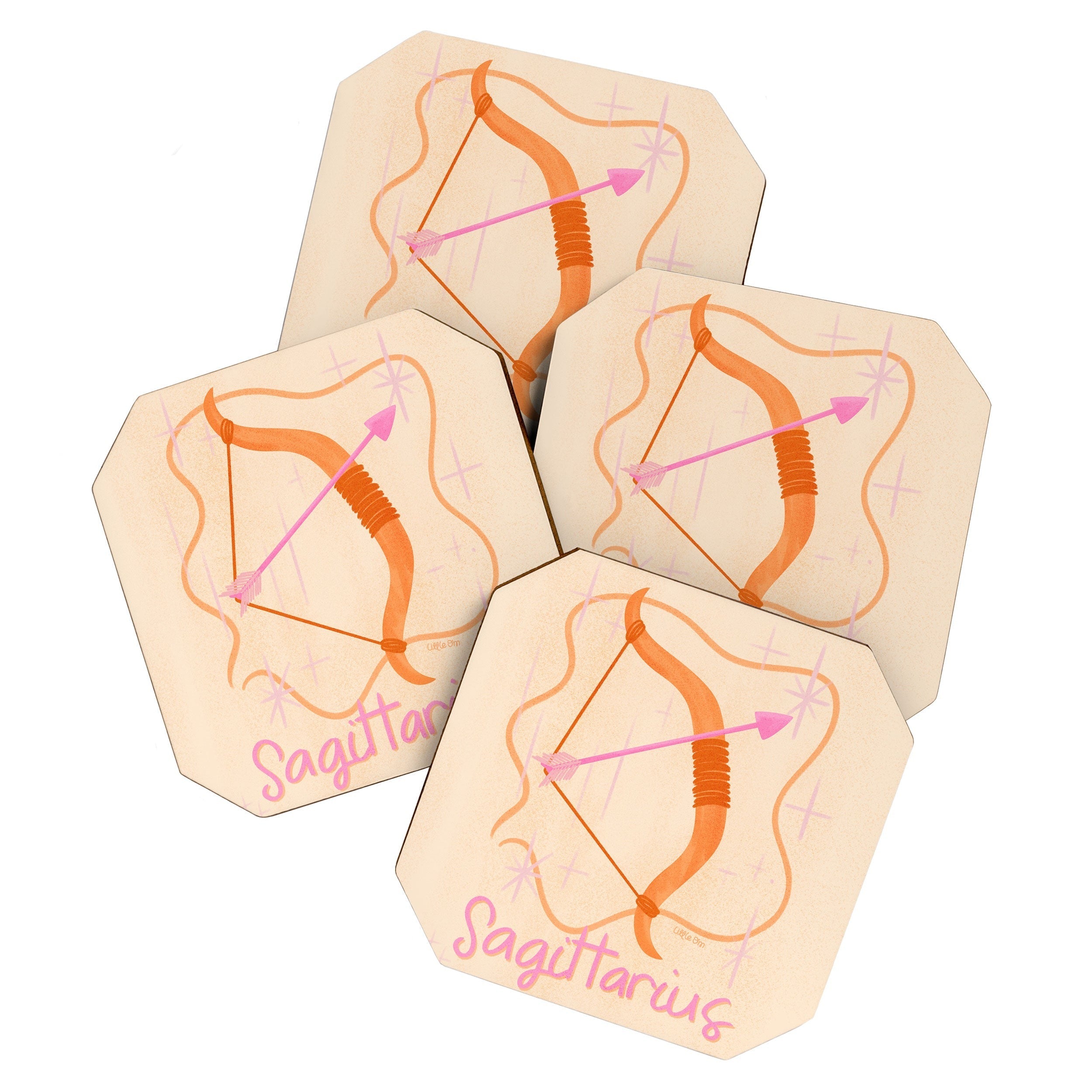 Little Om Zodiac Sign Sagittarius Coaster Set
