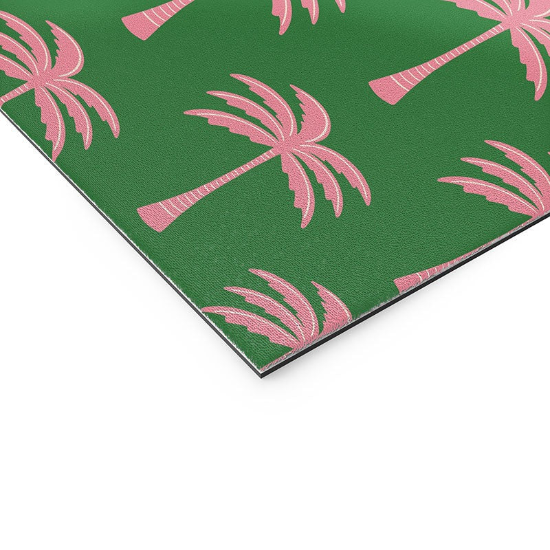 Design by Spark Pink Palm Tree Oasis Welcome Mat
