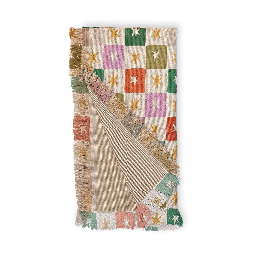 LouBruzzoni Retro Star Block Pattern Throw Blanket