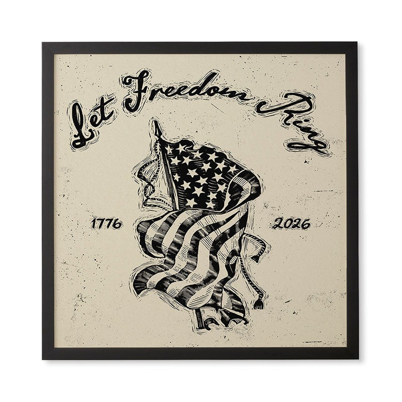 DENY Designs Let Freedom Ring Block Framed Wall Art