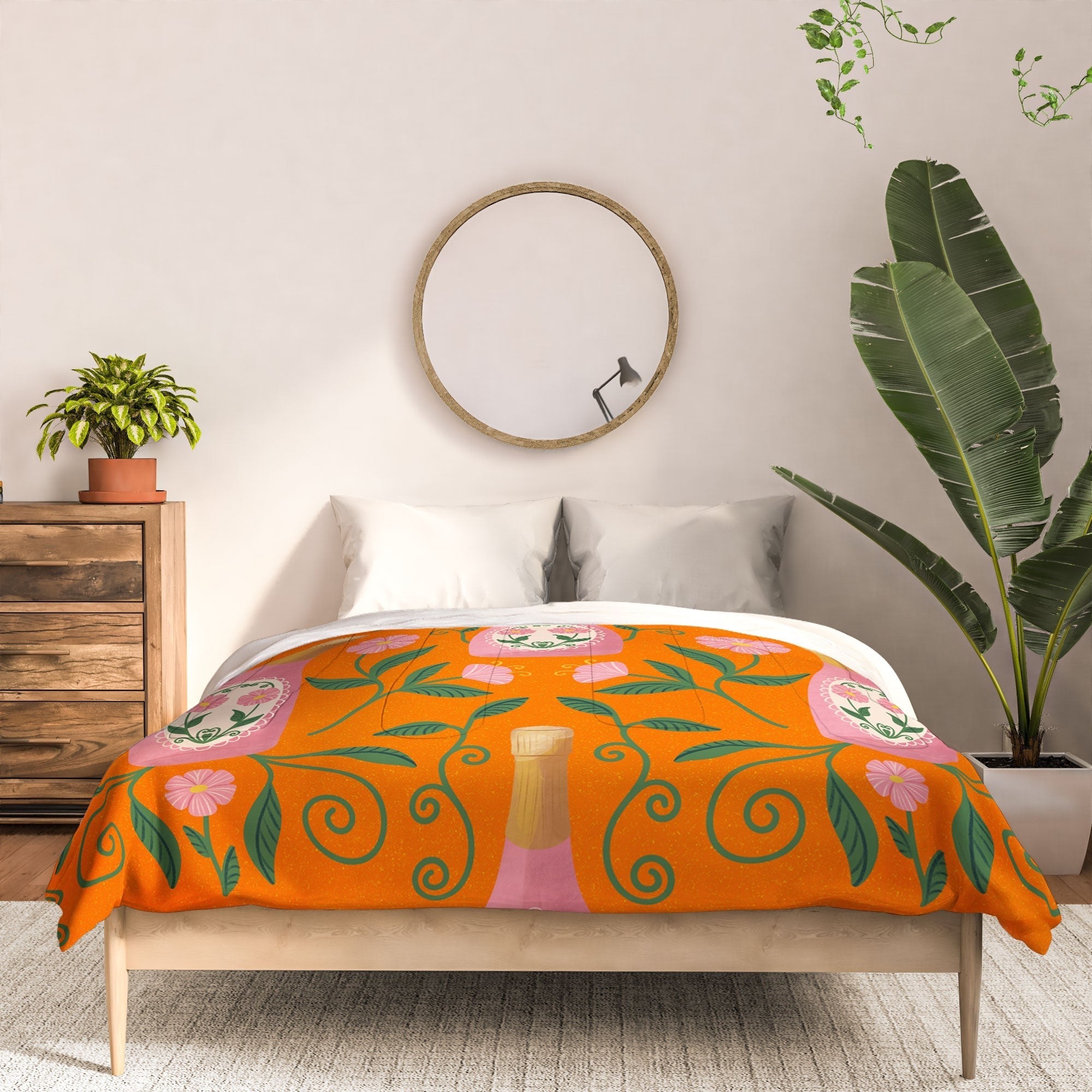 Design by Spark Rose Bubbly And Florals Comforter