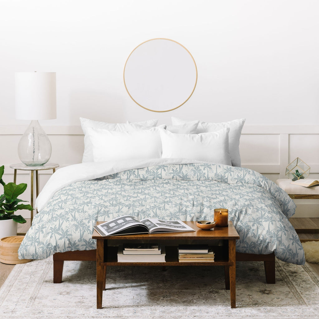 CoastL Studio Palm Forest Coastal Blue Duvet Cover