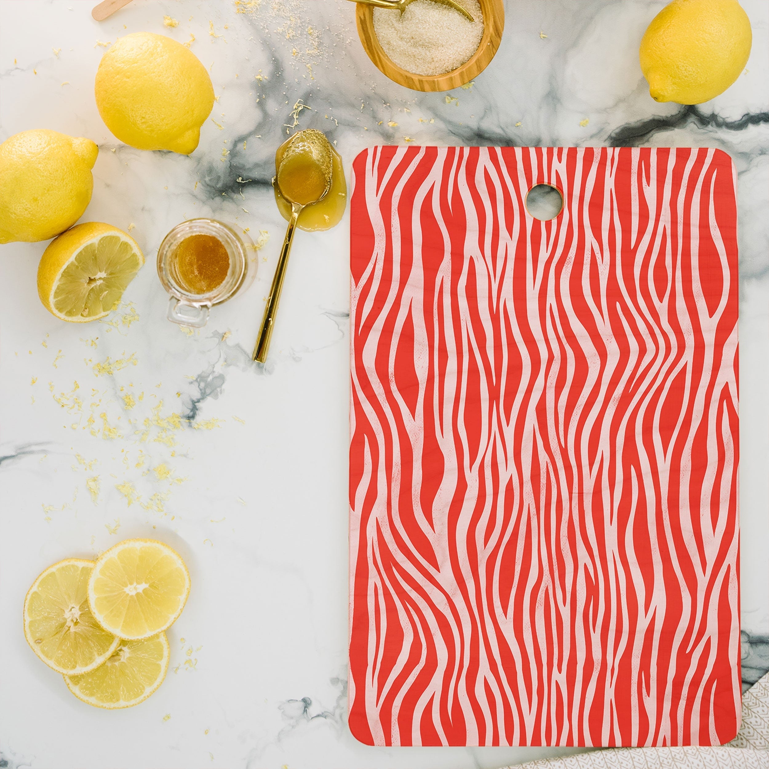 Avenie BR Red Zebra Stripe Cutting Board Rectangle