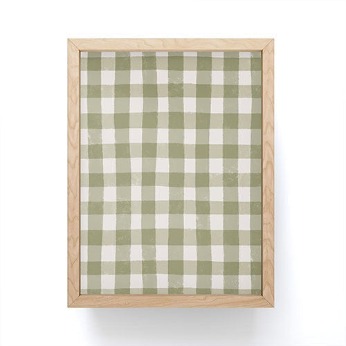 Menina Lisboa Rustic Green Plaid Framed Mini Art Print