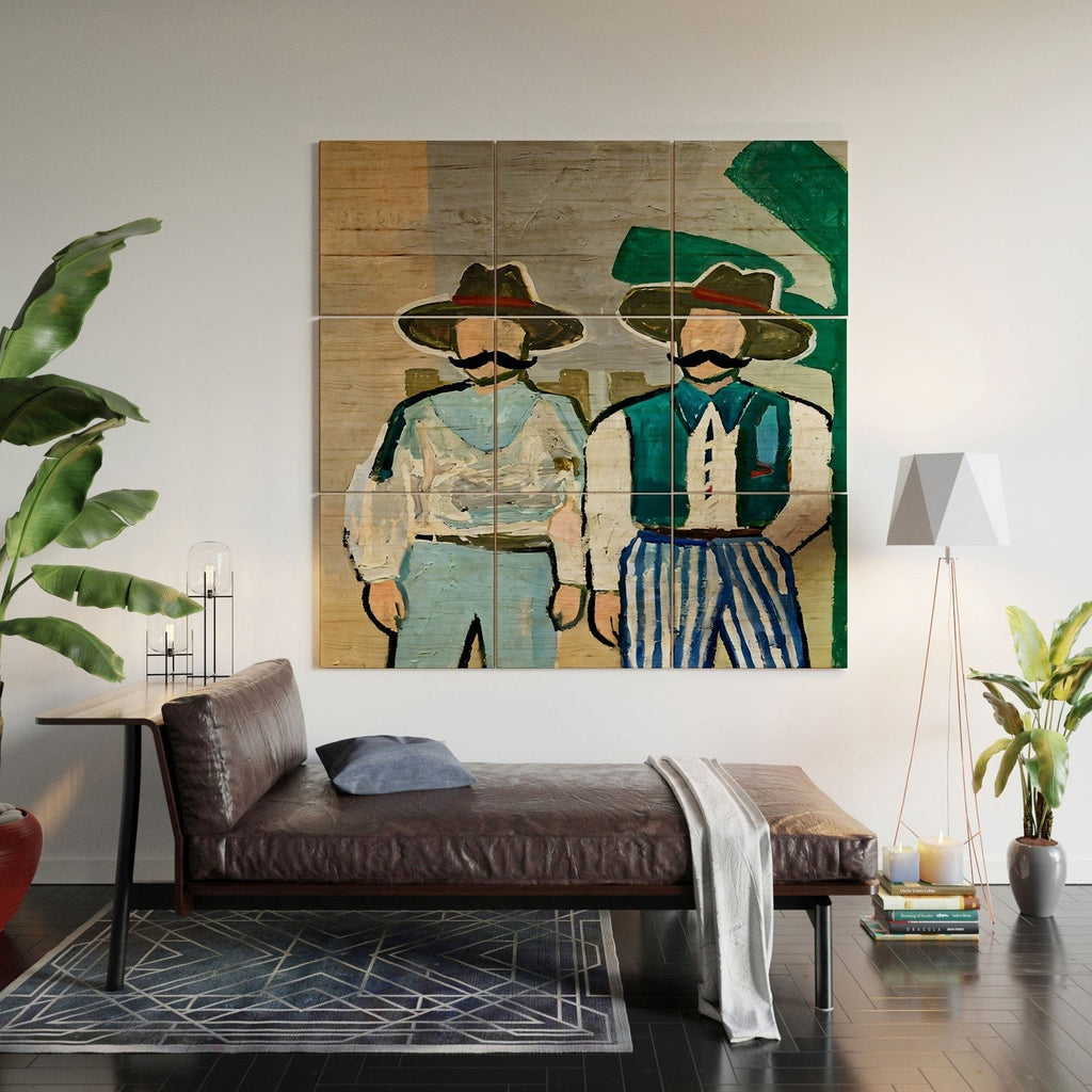 83 Oranges Side By Side Cowboy Edition Wood Wall Mural