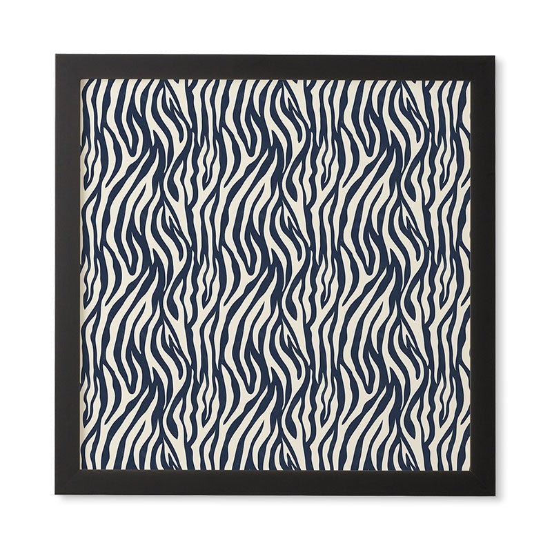 Avenie BR Navy Tiger Stripes Framed Wall Art