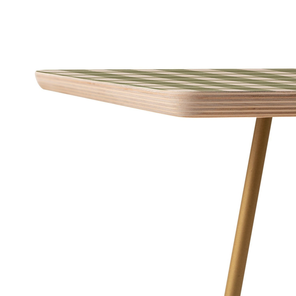 Menina Lisboa Rustic Green Plaid Side Table