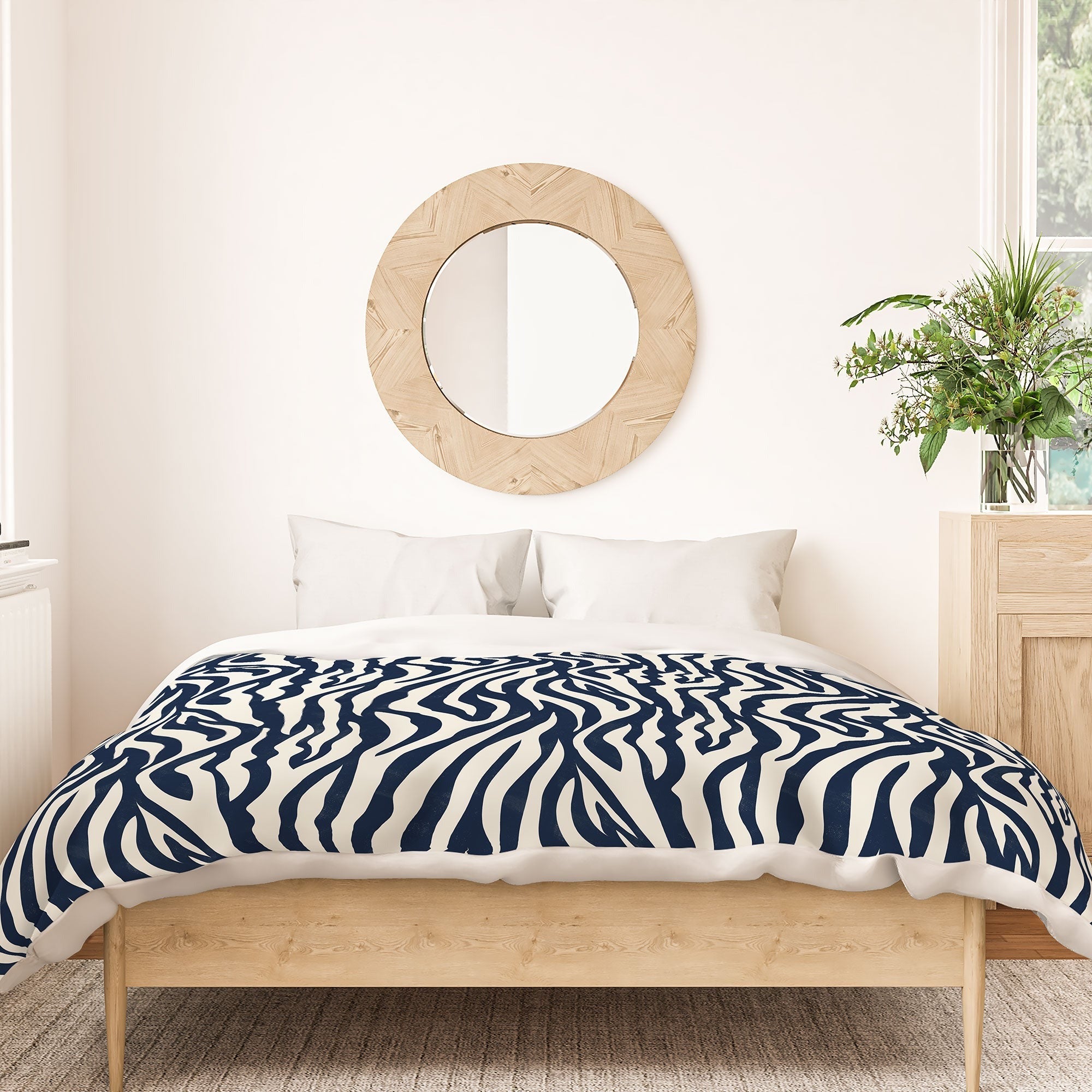 Avenie BR Navy Tiger Stripes Duvet Cover