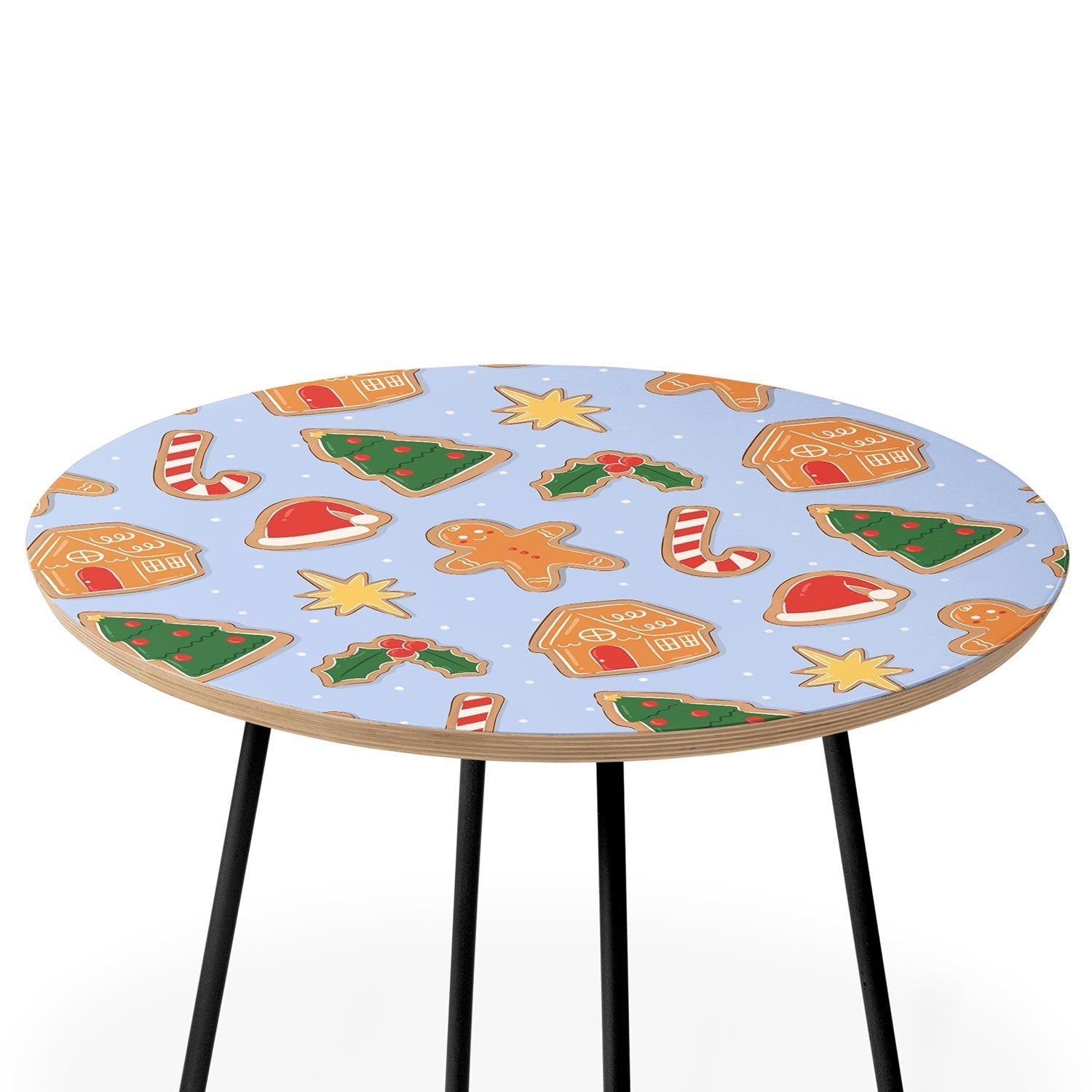 Love_Ryming Christmas Cookies Round Side Table