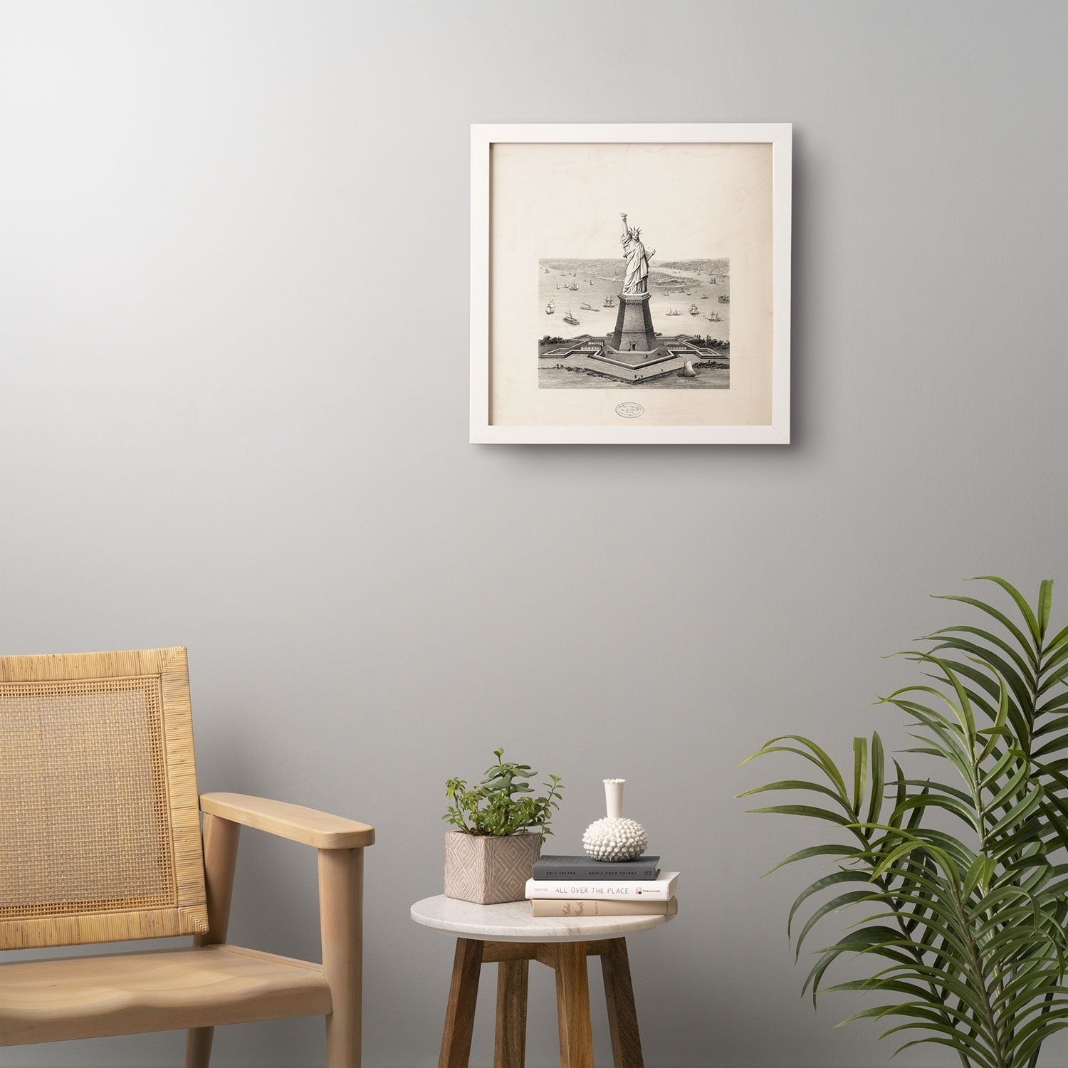DENY Designs Vintage Lady Liberty Framed Wall Art