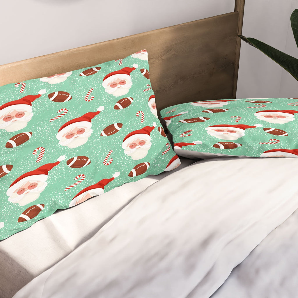Design by Spark Sporty Football Santa Holiday Pillow Shams