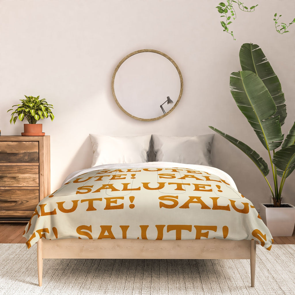 Jessica Molina Salute Gold Pattern on Cream Comforter