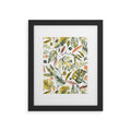 Ninola Design Botanic Retreat Tropical Jungle Leaves Botanical Green Orange Framed Art Print