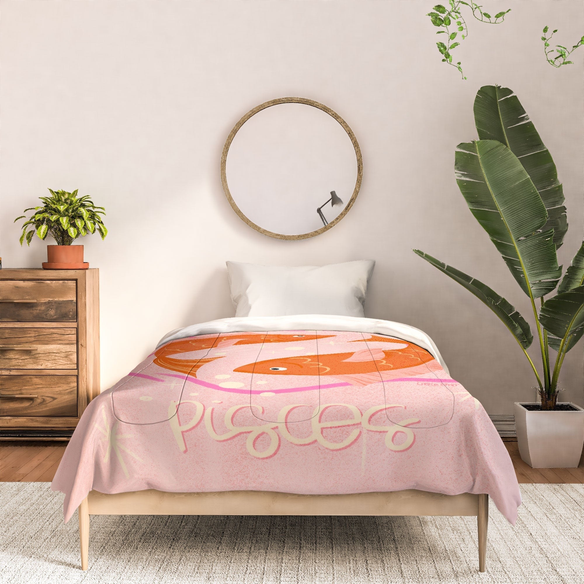 Little Om Zodiac Sign Pisces Comforter