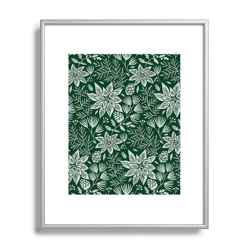 Pimlada Phuapradit Christmas Poinsettia Metal Framed Art Print